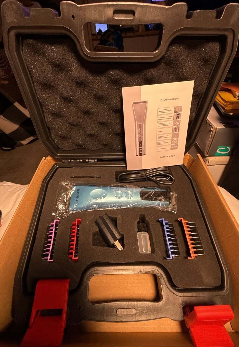 SODAER Pet Grooming Clippers Kit Blue New in Case